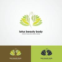 Lotus flower logo with human silhouette vector