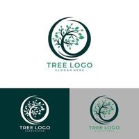 Root Of The Tree logo illustration. Vector silhouette of a tree,Abstract vibrant tree logo design, root vector - Tree of life logo design inspiration isolated on white background.