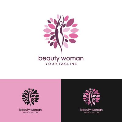 Silhouette of a beautiful girl with long hair. Good choice for Logo, emblem, spa or beauty salon label.