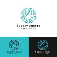 logo de mujer de belleza vector