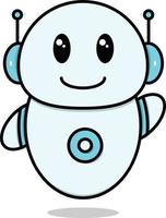 Cute Robot Vector Illustration with Happy Expression