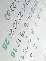 detalle de la página del calendario foto