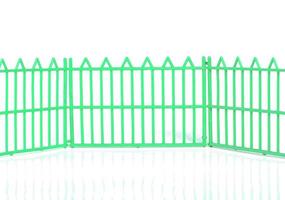 Green plastic fence isolated over white photo