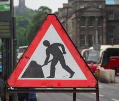 road works in progress sign photo