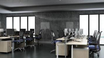 3D Render Realistic Office Workspace Modern Minimalist mockup photo