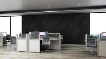 3D Render Realistic Office Workspace Modern Minimalist mockup photo