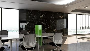 3D Render office design - manager room interior wall mockup photo