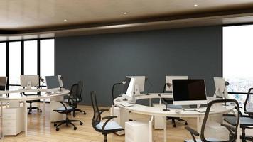 3D Render office design - manager room interior wall mockup photo