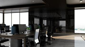 3D Render Realistic Office Workspace Modern Minimalist mockup photo