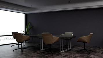 3D render office workspace modern meeting room mockup photo