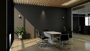 3D render office workspace modern meeting room mockup photo