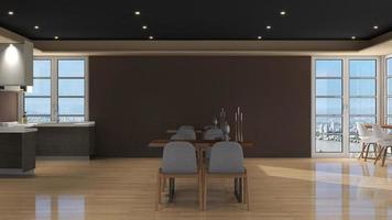 3d render of minimalist office pantry photo