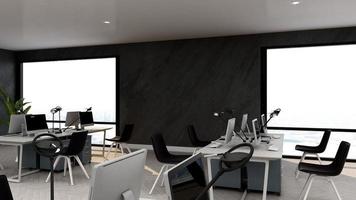 3D Render Realistic Office Workspace Modern Minimalist mockup photo