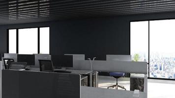 3D Render office design - manager room interior wall mockup photo