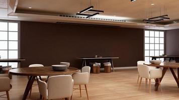 3d render interior de restaurante de lujo para maqueta de pared