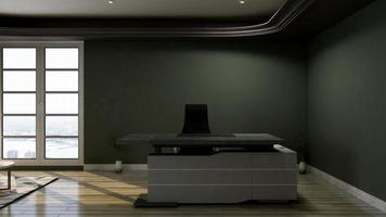 3d render modern business office manager room with 3d design interior for company wall logo mockup photo