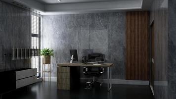 3d render office manager room for company logo mockup photo