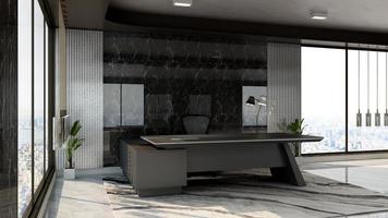 3D Render Registration Room with modern minimalist interior design concept photo