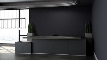3D Render Registration Room with modern minimalist interior design concept photo