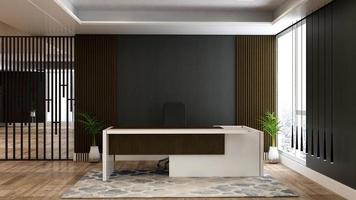 3D Render Registration Room with modern minimalist interior design concept photo