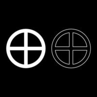 Cross round circle on bread concept parts body Christ Infinity sign in religious icon set white color vector illustration flat style image