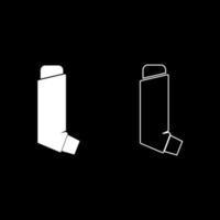 Manual inhaler icon set white color illustration flat style simple image vector