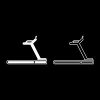 Treadmill machine icon set white color illustration flat style simple image vector