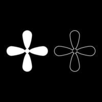 Petal cross Cross monogram Religious cross icon set white color vector illustration flat style image