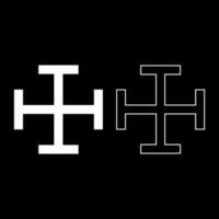 Cross gibbet resembling hindhead Cross monogram Religious cross icon set white color vector illustration flat style image