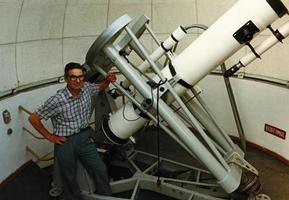 Carpi, Modena, Italy 2005, Vittorio Rustichelli and his homemade powerful optical telescope