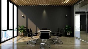 3D render office workspace modern meeting room mockup photo