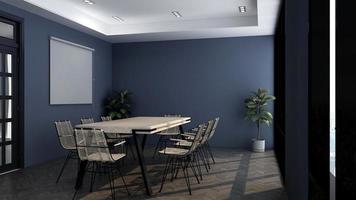 3D render modern meeting room mockup - office interior design photo