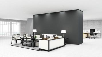 3d render executive lounge wall mockup design photo