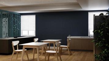 3d render of minimalist office pantry photo