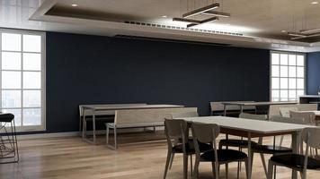3d render minimalista restaurante o cafetería para maqueta de logotipo de empresa foto