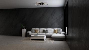 3d render executive lounge wall mockup design photo