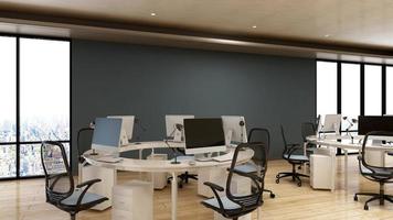 3D Render office design - manager room interior wall mockup photo