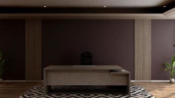 3D Rendering Futuristic Reception Room or Front Desk Mockup photo