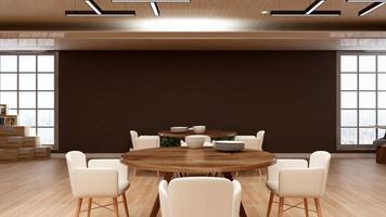 3d render luxury restaurant interior for wall mockup photo