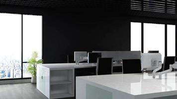 3d render espacio de trabajo de oficina realista maqueta minimalista moderna foto