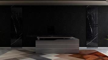 3D Render Registration Room with modern minimalist interior design concept photo