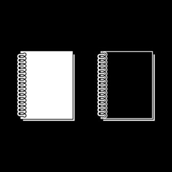 Notebook with spring icon set white color illustration flat style simple image vector