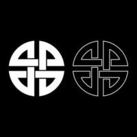 Knot shield symbol of protection Ancient symbol icon set white color vector illustration flat style image