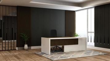 Sala de registro de renderizado 3d con concepto de diseño de interiores minimalista moderno foto