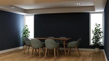 3D render office workspace modern meeting room mockup photo