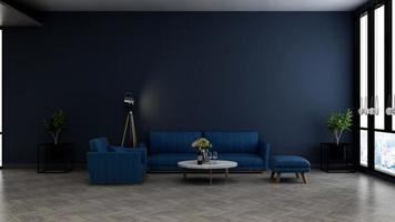 3d render executive lounge wall mockup design photo