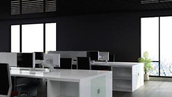 3D Render Realistic Office Workspace Modern Minimalist mockup photo