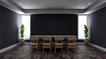 3D render modern meeting room mockup - office interior design photo