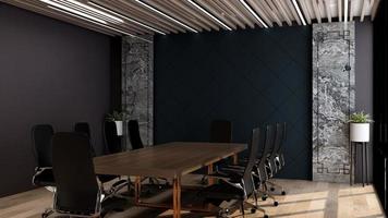 3D render office workspace modern meeting room mockup photo