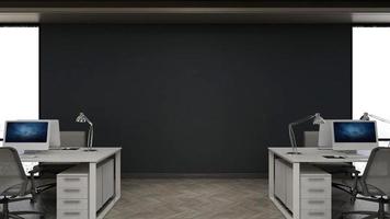 3D Render office design - manager room interior wall mockup photo